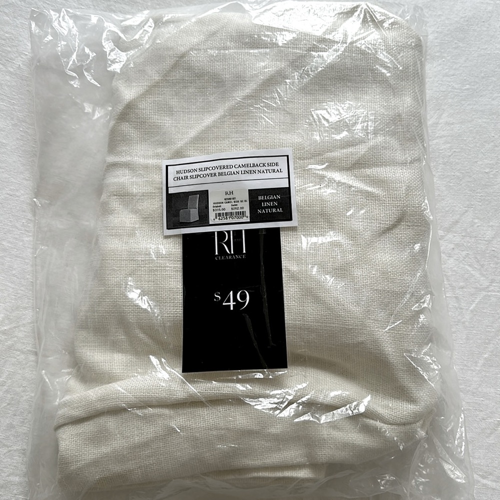 NEW Restoration Hardware Hudson Chair Slipcover | Belgian Linen Natural